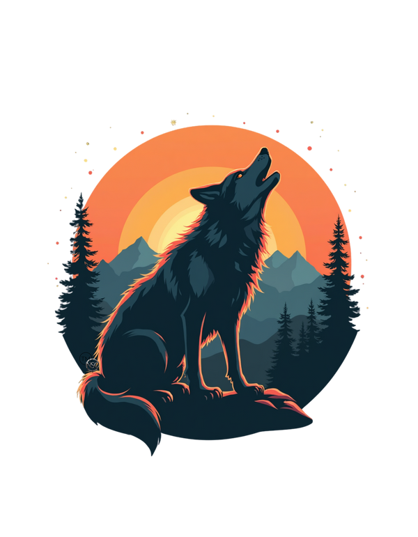 Howling wolf t shirt