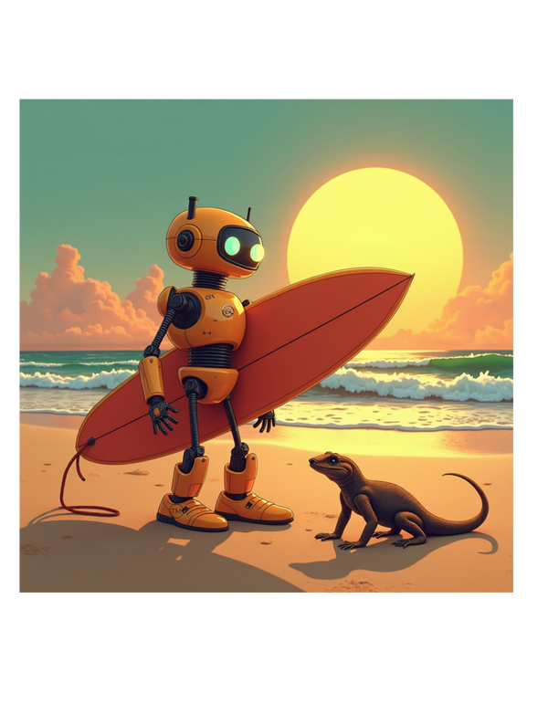 Robot Lizard Surfer