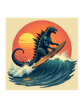 Retro Godzilla Sign poster sticker