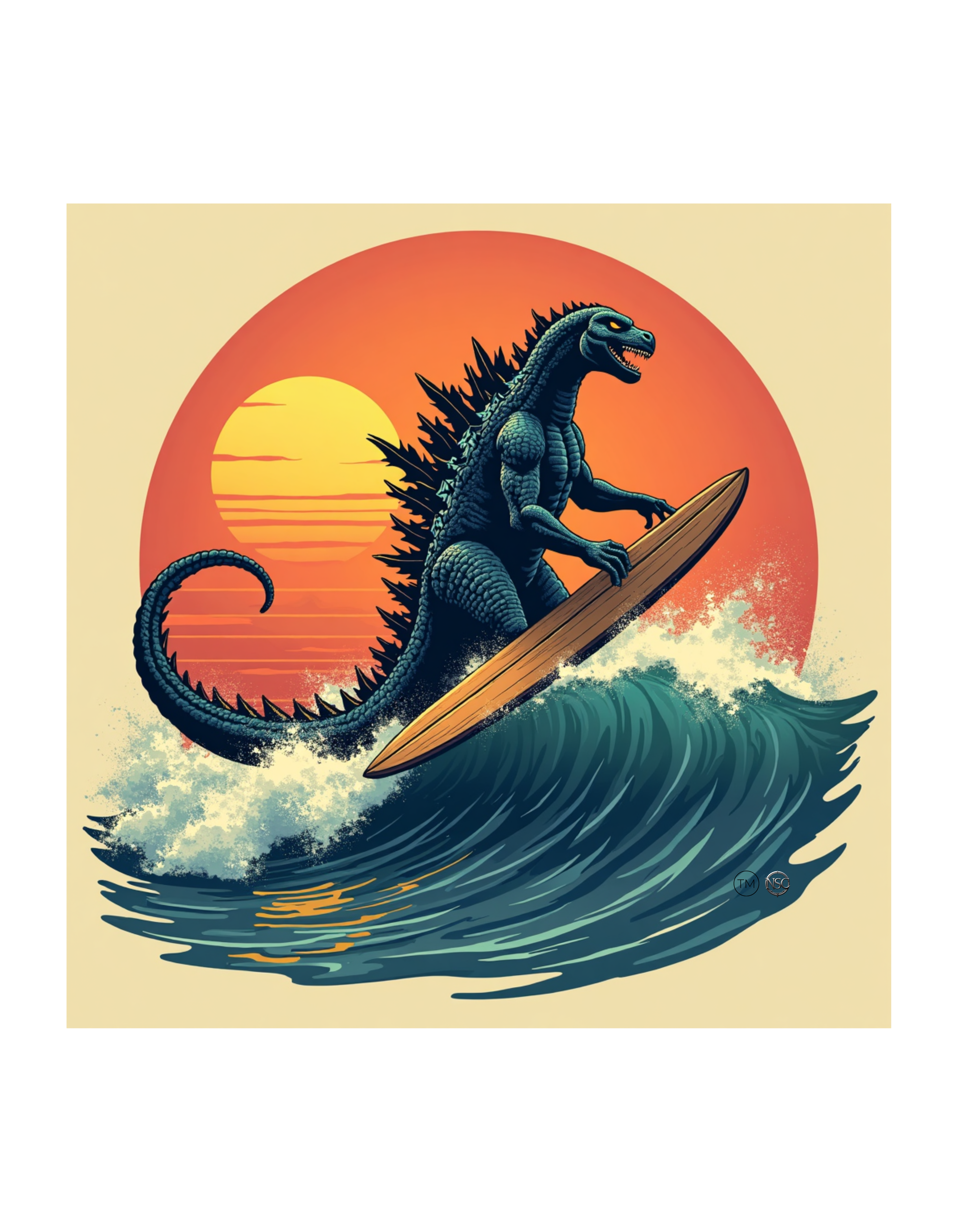 Retro Godzilla Sign poster sticker