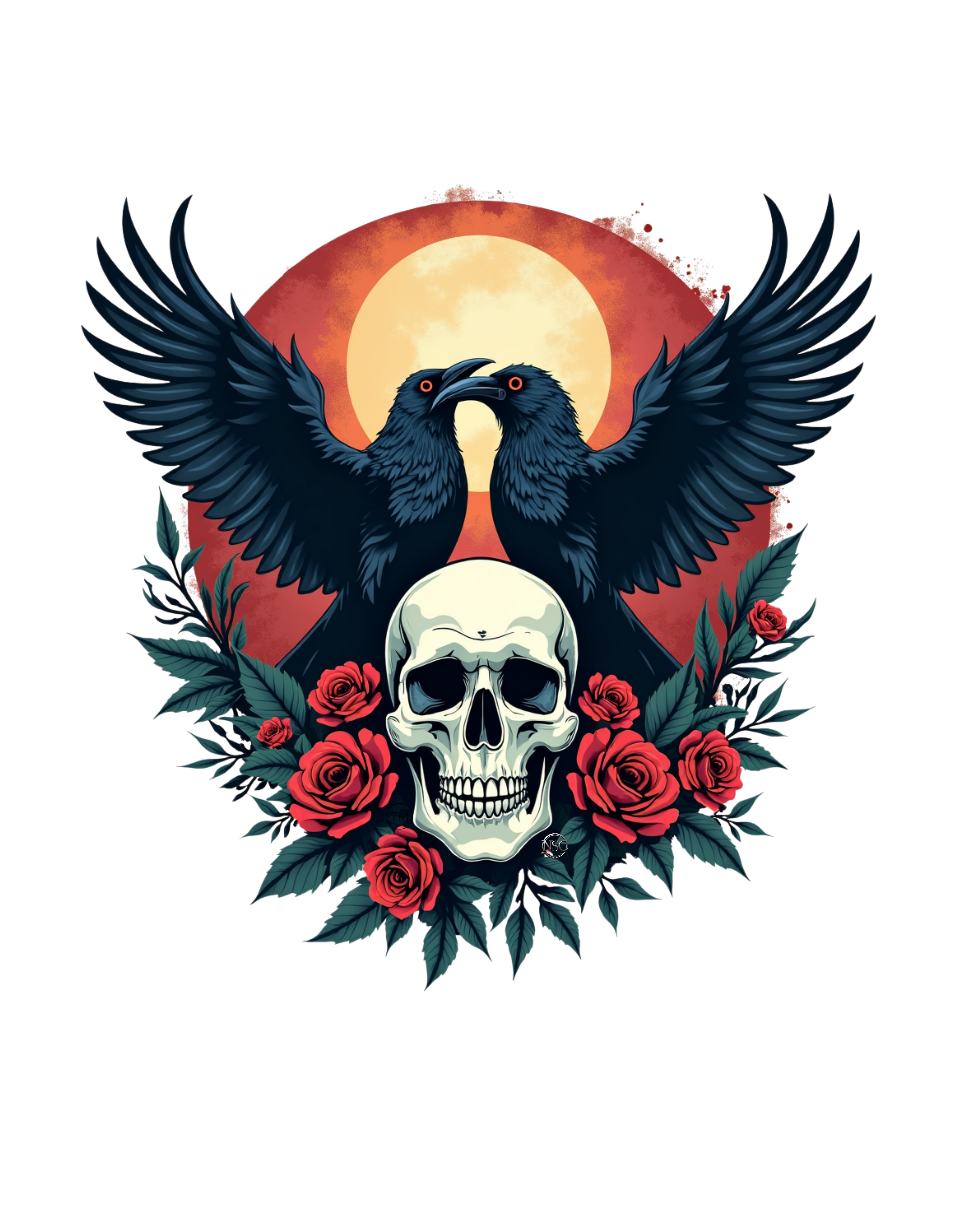 Crow with Roses