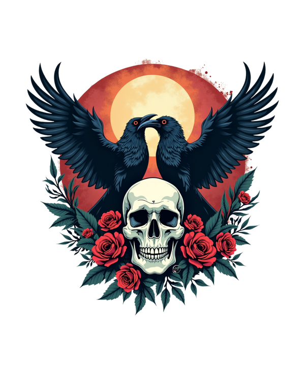 Crow with Roses