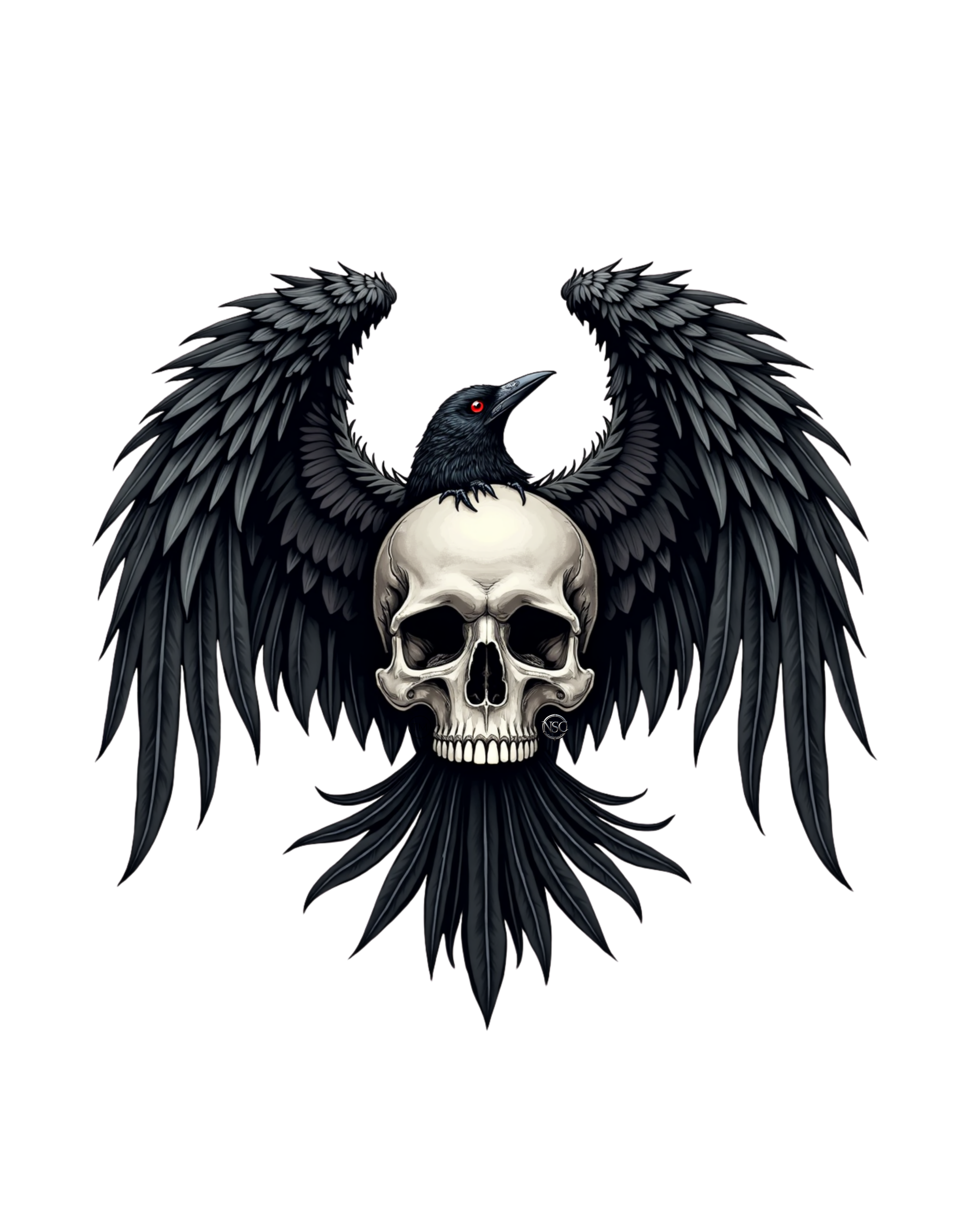 Crow skull t shirt
