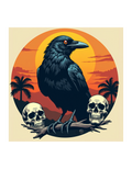 Crow with skulls poster