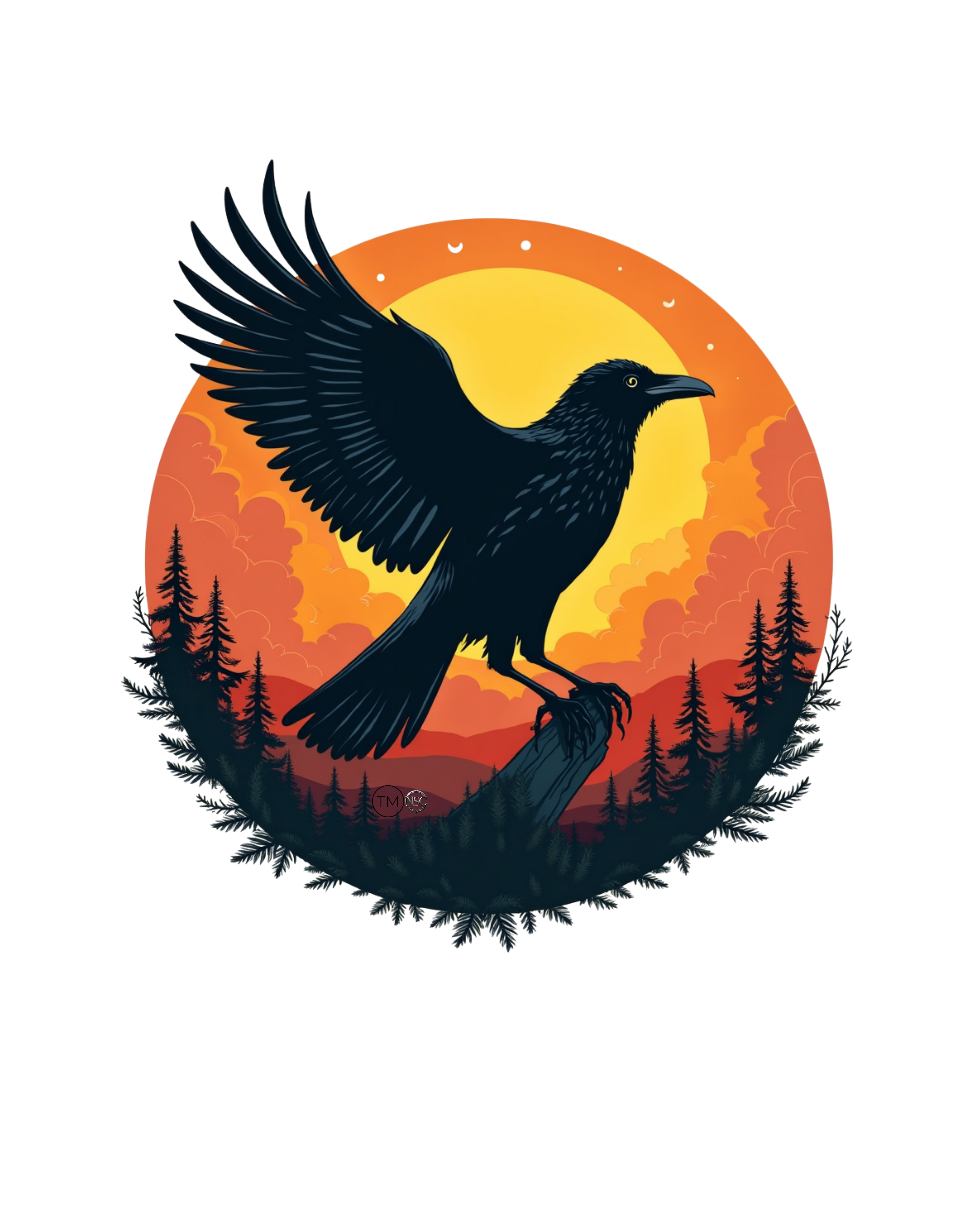 Winged Crow T shirt