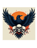 Crow with skulls poster